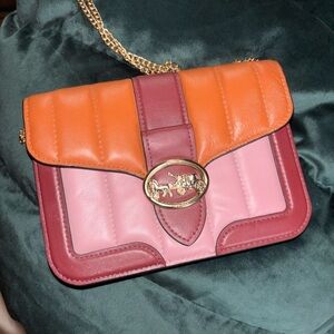 Coach Georgie Crossbody With Colorblock Puffy Quilting